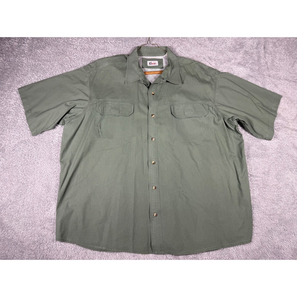 World Wide Sportsman Fishing Shirt Mens 3XL Green Excellent Vented Mesh Utility